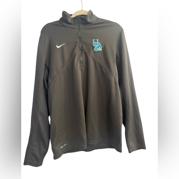Nike University of Delaware 1/4 Quarter-Zip Pullover Medium gray logo Dri fit - Picture 1 of 10